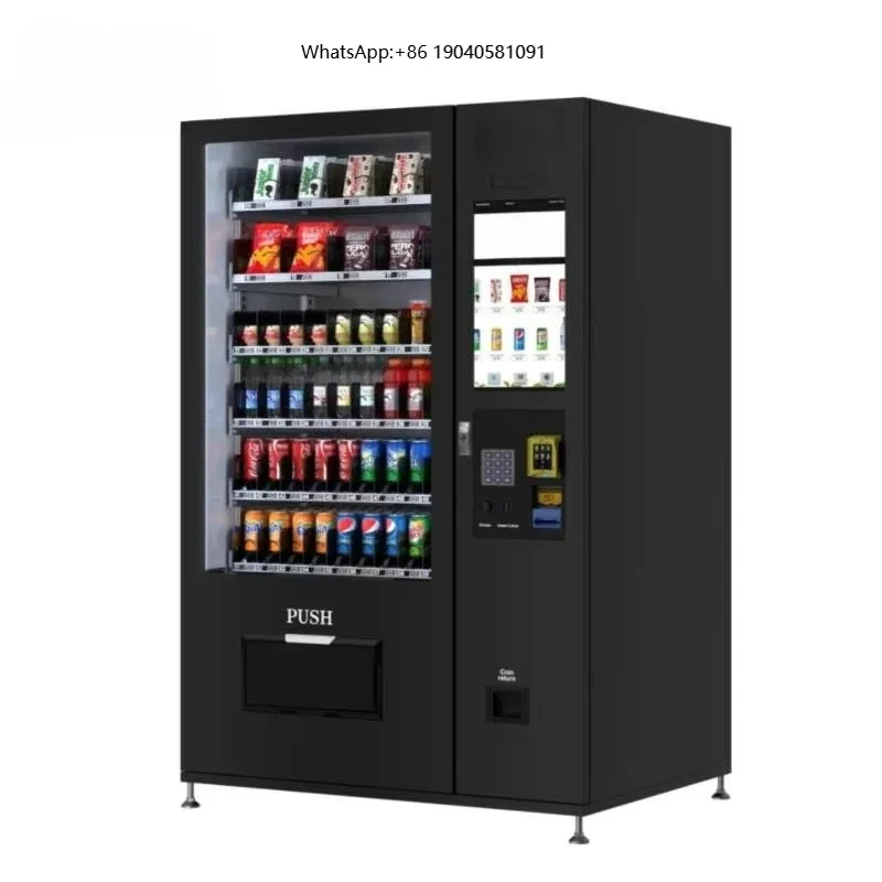 Brand New Snack and Drink Vending Machine with Touchscreen Unmanned Cold Drinks Vending Machine Remote Monitoring Coin Card Pay
