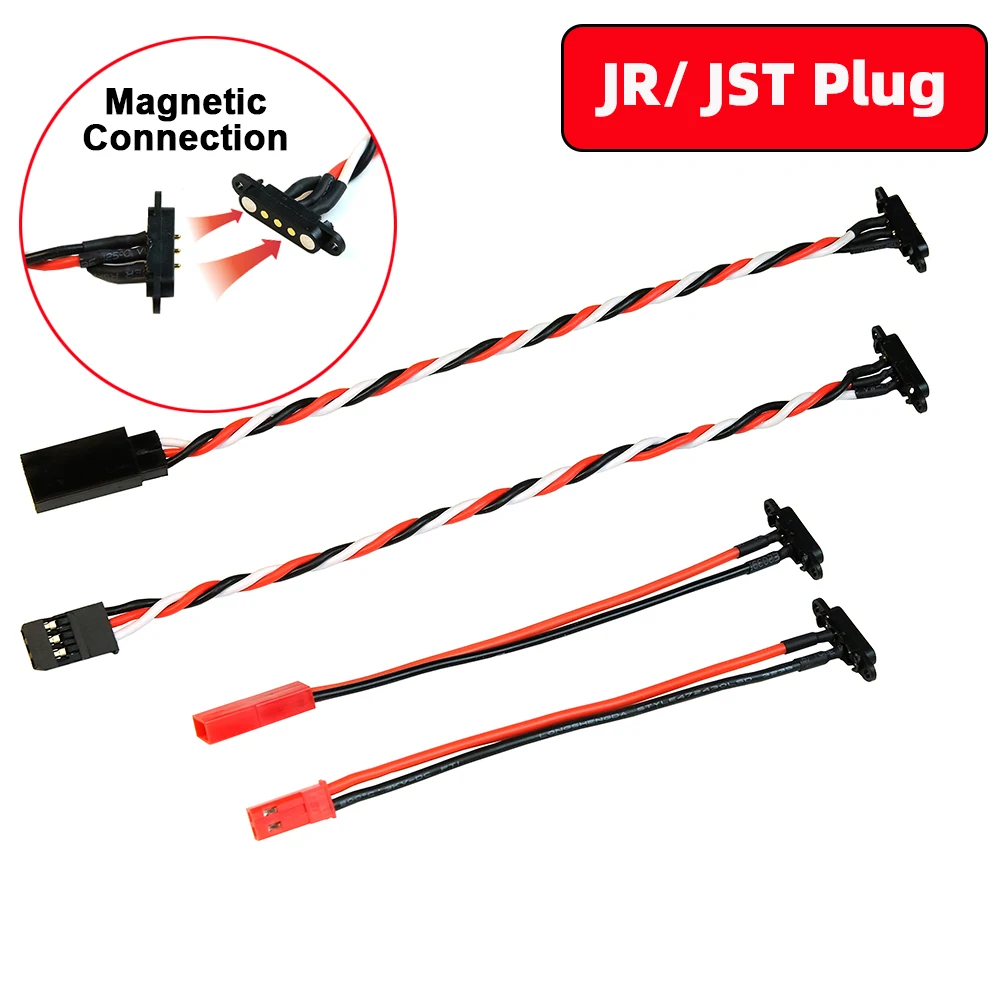 SkyArea Universal Magnetic Snap-on Connection JR /JST Extension Cable for RC Model Battery UBEC Accessory