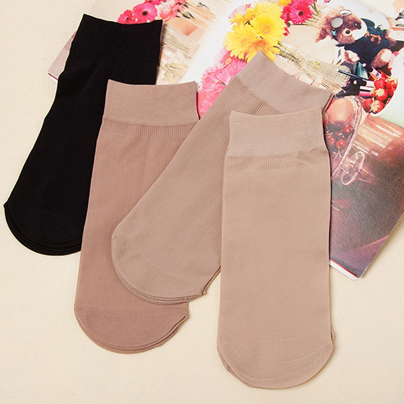 Women's Short Stockings Lady Ankle Socks Children Summer Thin Section Anti Hook Skin Color Sexy Ultra-thin Elastic Silky Girls