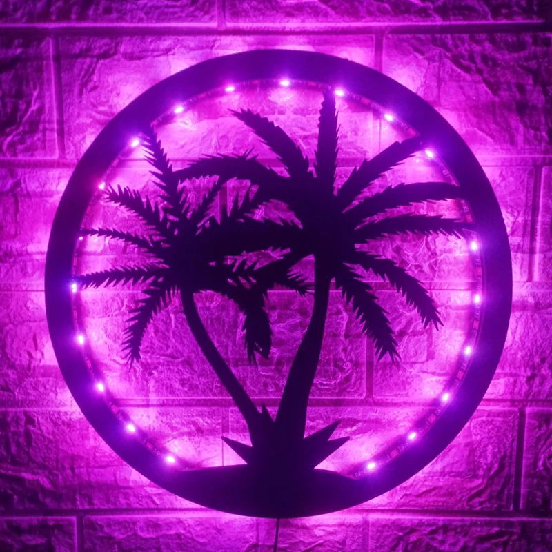 ZK50 Hot Selling Coconut LED Wall Lamp Home Decoration Background Wall USB Night Light Remote Control 16 Colors