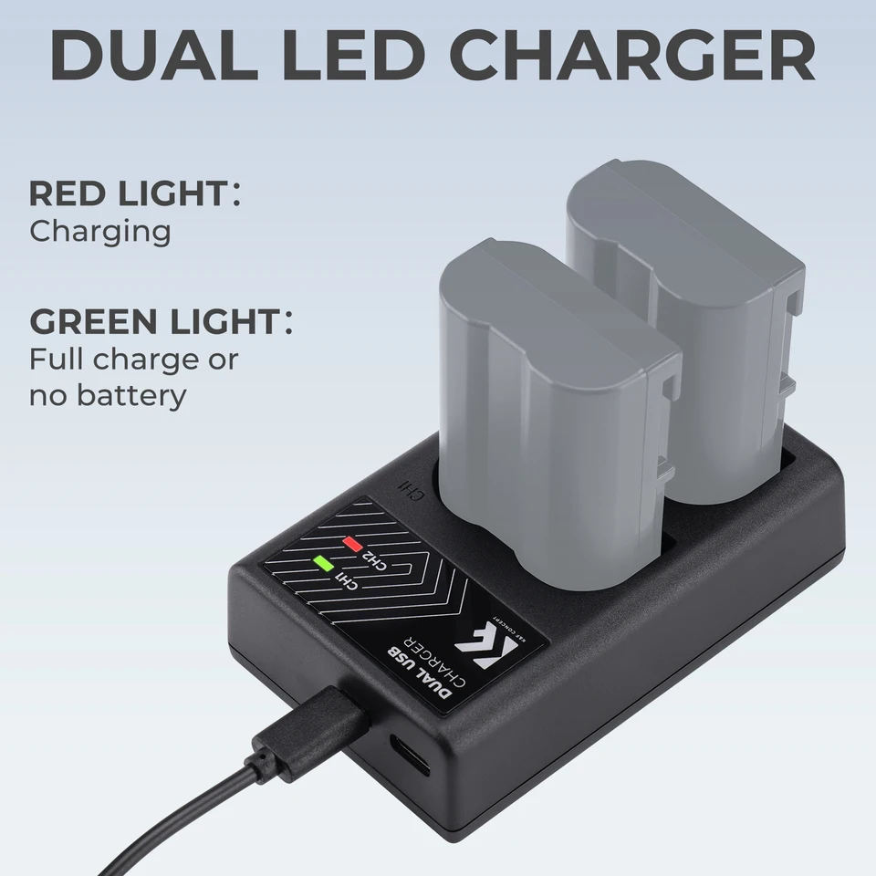 K&F Concept カメラバッテリー充電器 Nikon EN-EL15 / EN-EL15A / 15B