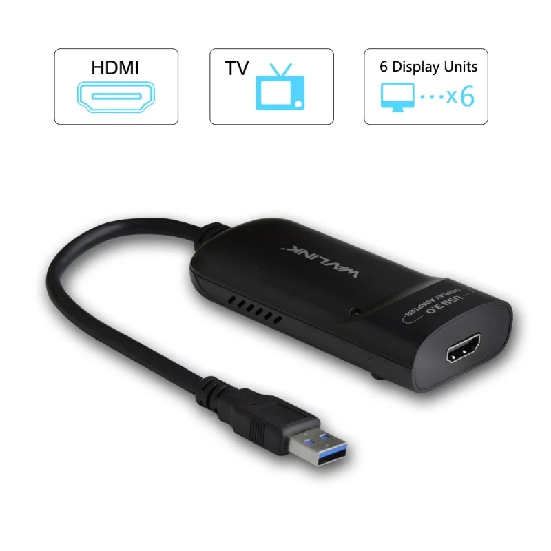 

Внешняя видеокарта WAVLINK с USB 3,0 на HDMI, разрешение 2K, независимый аудиовыход, вход для микрофона