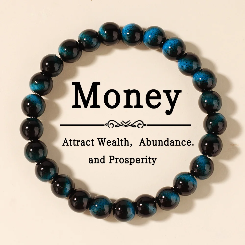 

Retro Bohemian Blue Tiger's Eye Bracelets for Men Natural Stone Relaxation Meditation Energy Beads Bracelet Health Money Jewelry