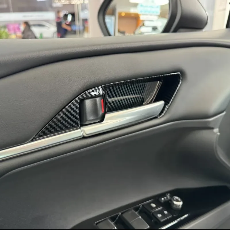 

For Toyota Camry 2024 2025 Carbon Fiber Car Inside Inner Door Handle Bowl Cover Trim Decoration Interior Mouldings Accessori