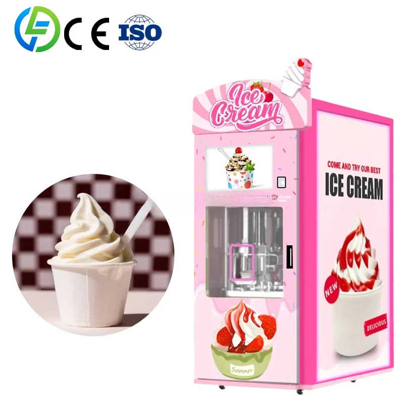 Customize Self-Service Commercial High Quality Soft Ice Cream Vending Machine with 59 Kinds Tastes Multi-Voltage 110V/220V