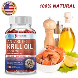 Antarctic Krill Oil Omega 3 Softgels 1000 Mg (Double Strength) Contains Phospholipids, Choline and Astaxanthin - Non-GMO