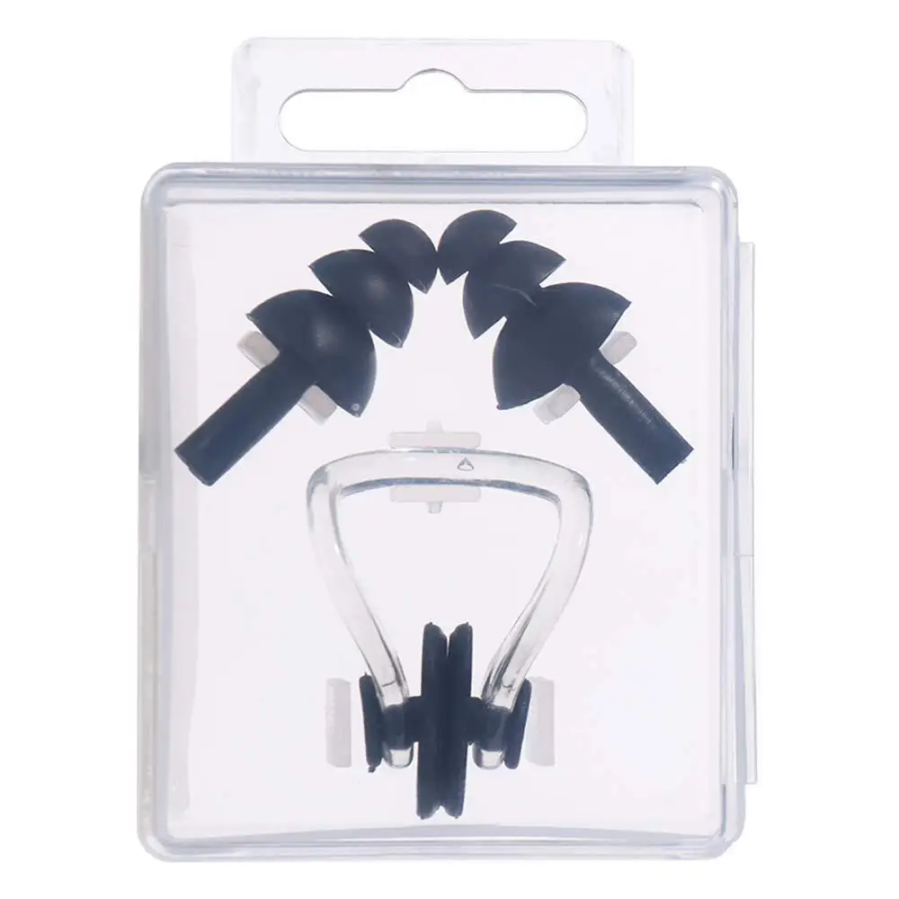 

Soft Swimming Earplug Nose Clip Silicone Waterproof Silicone Noise Earplug Anti-water Professional Nose Protector Clip Beginner
