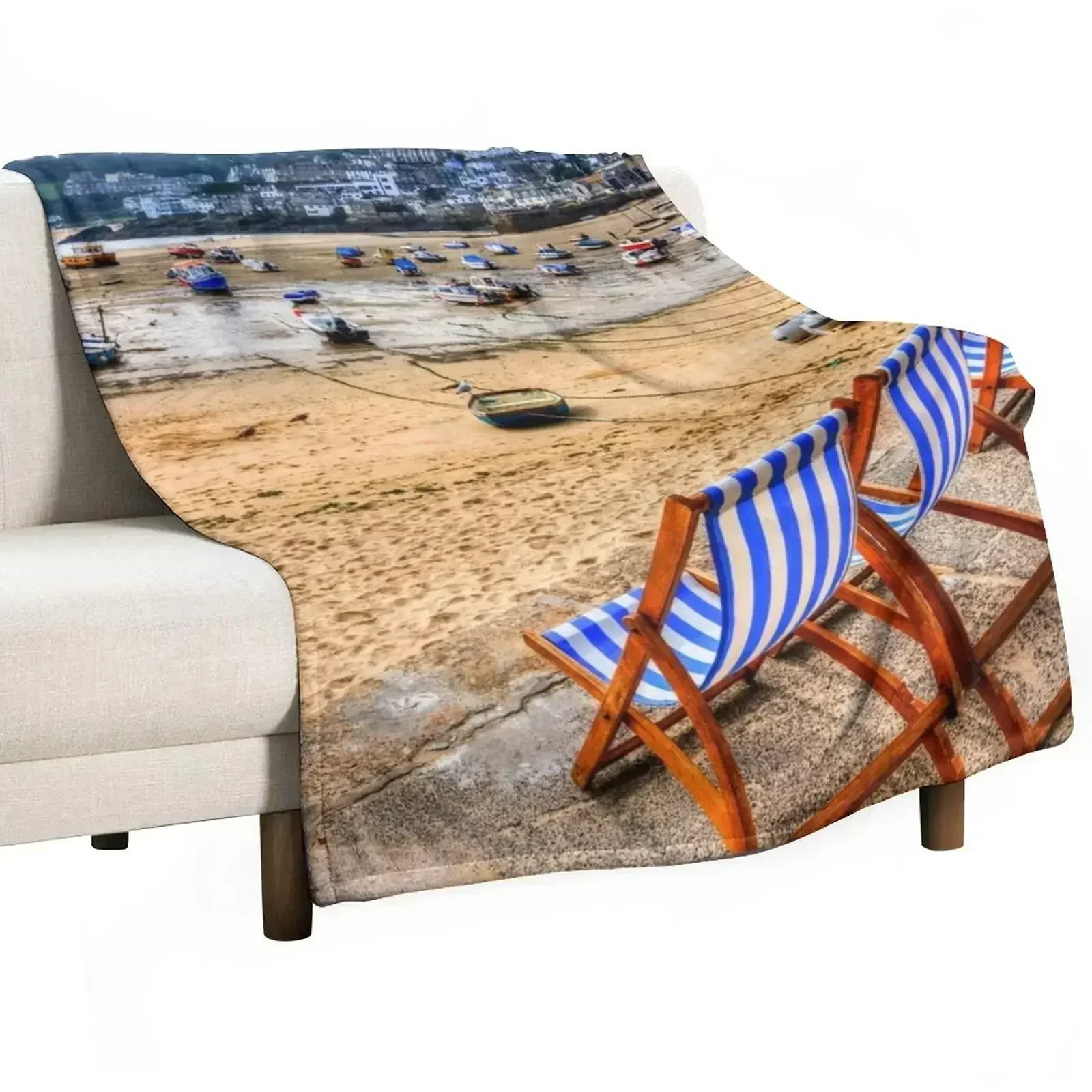 St Ives Bay, Cornwall, UK Throw Blanket Comforter wednesday decorative anime Blankets