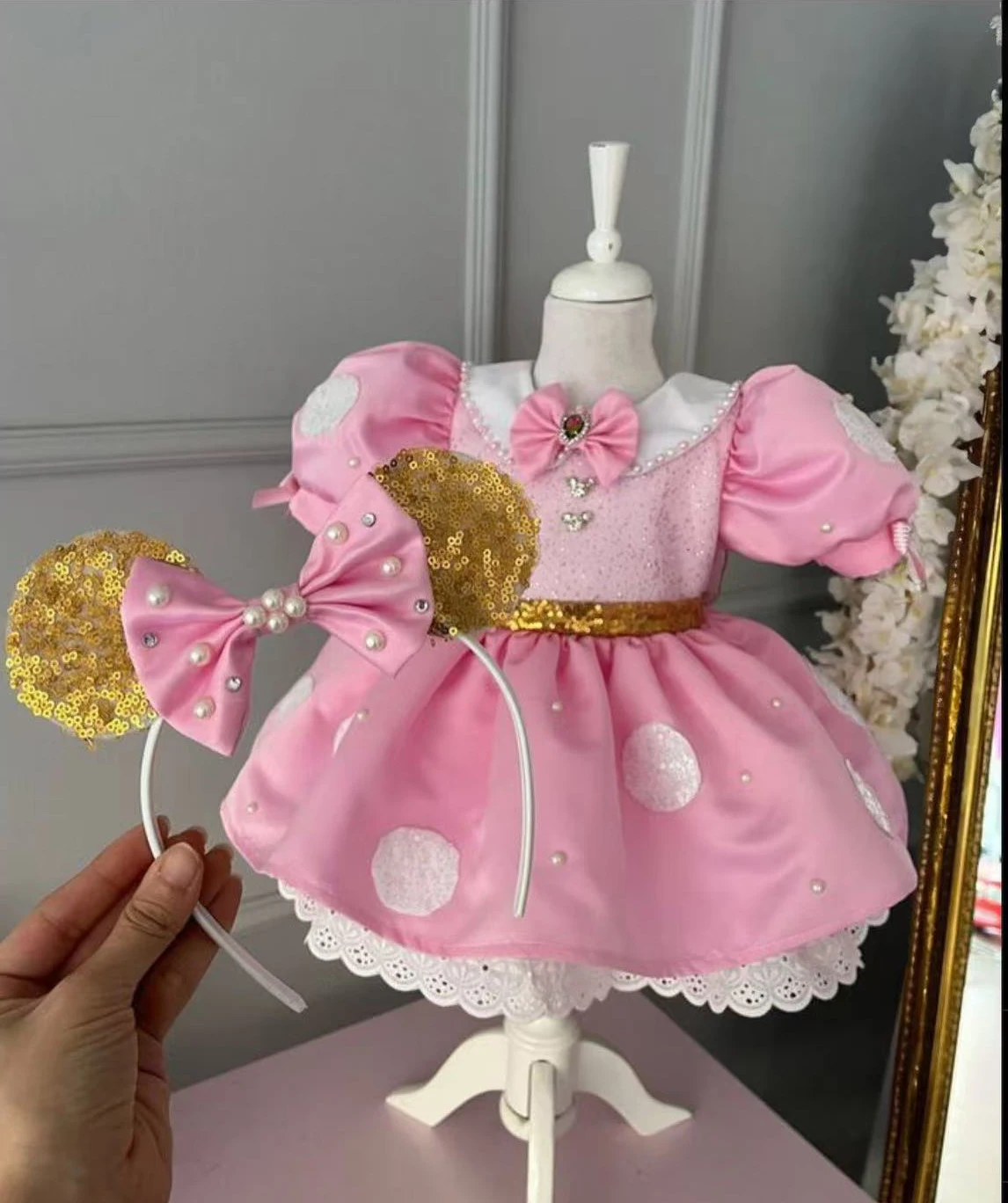 0-12Y Baby Girl Summer Pink Embroidery Vintage Princess Dress for Birthday Photography Holiday Eid B435