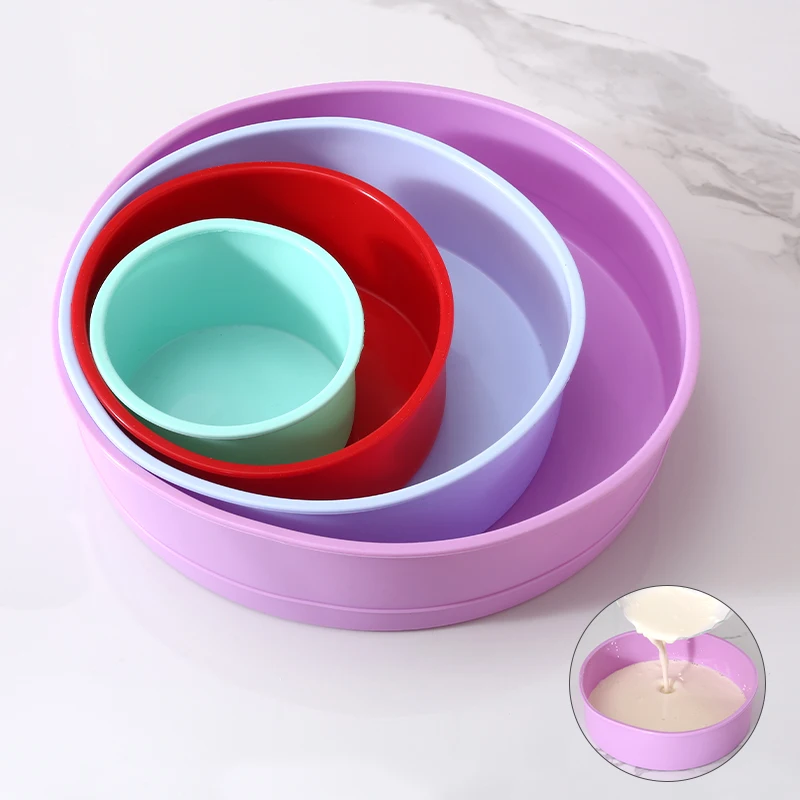 FAIS DU 4 6 8 10 Inch Round Shape Mold Nonstick Fondant Silicone Cake Baking Pan For Pastry Dessert DIY Bakeware Wax Melt Pot