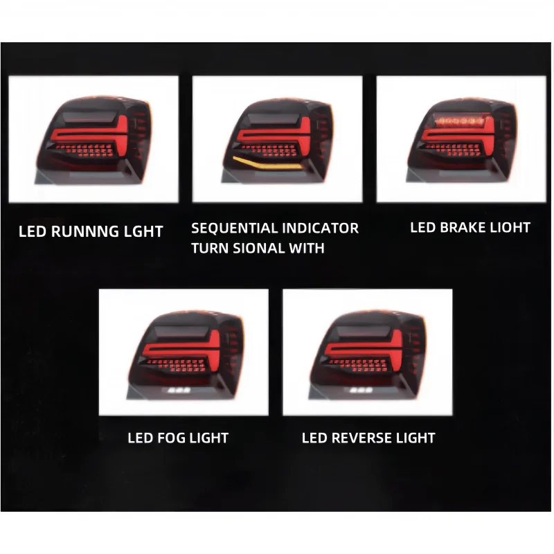 Automotive taillights for non-destructive installation of new upgraded LED for Volkswagen Polo taillights 2011-2018