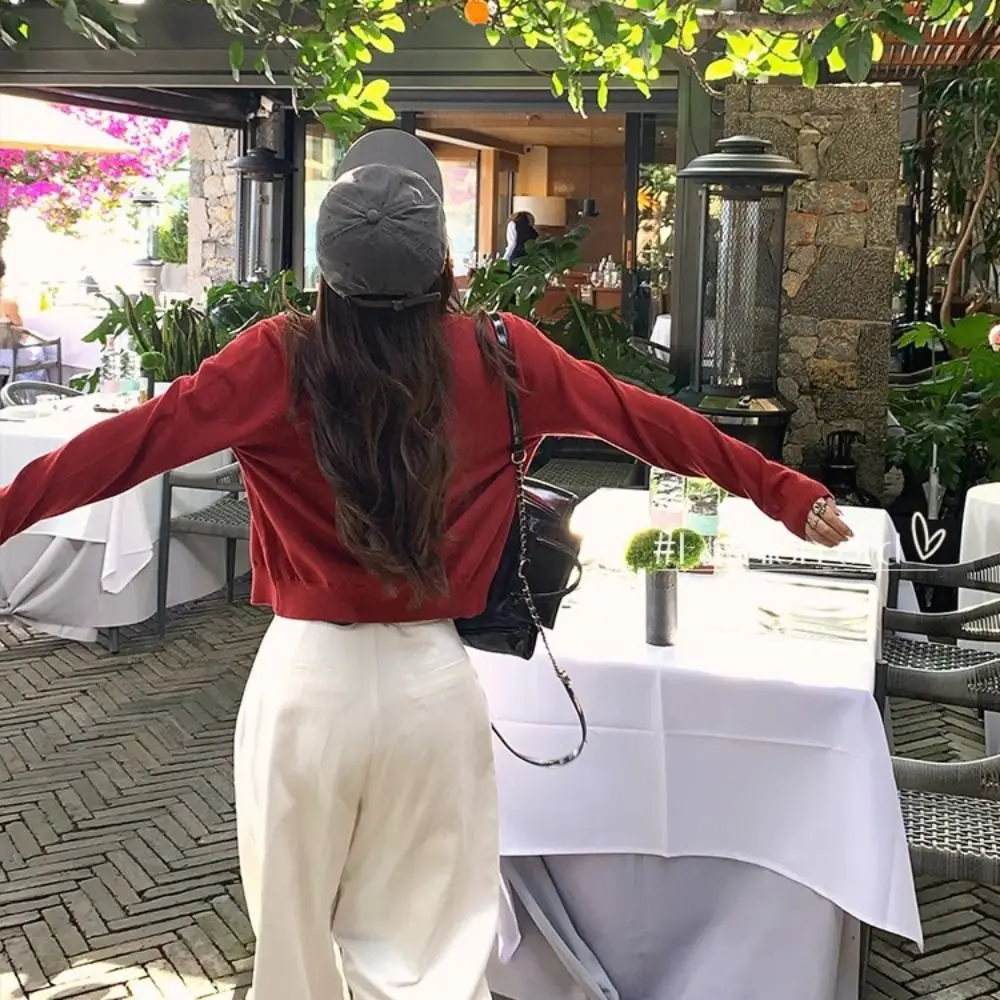 

Autumn Solid Bowknot Crochet Sweaters Autumn Spring Loose Sweet Knitwear Preppy Style Ladies Tops Slim Crop Coats Streetwear