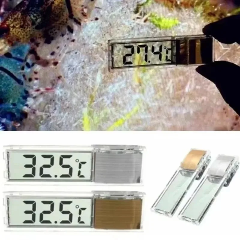 1/2/4pcs Aquarium Thermometer Electronic LCD Digital Fish Tank Temperature Measurement Fish Tank Temp Meter Aquarium Accessories