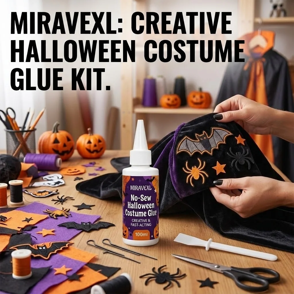 No Sew Halloween Costume Fabric Glue 30ml 10eml Quick Bonding CraftAdhesive DIY Cosplay Clothes Repair with Clips & Applicator
