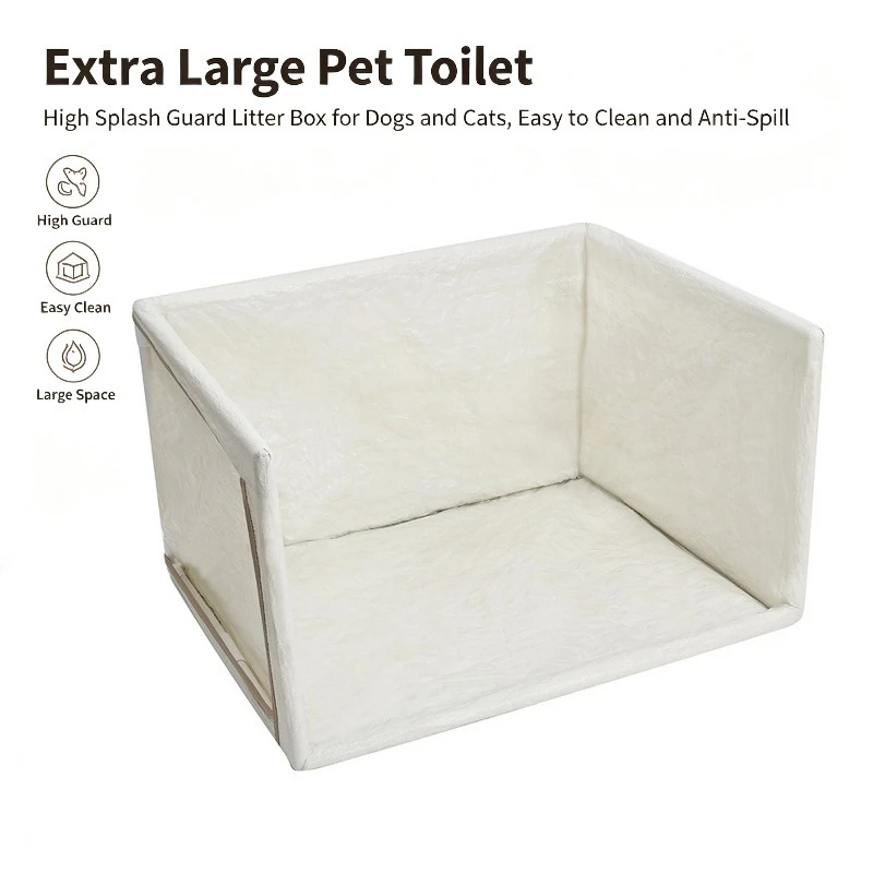 Oversize Plastic Pet Toilet Splash Proof Design Prevent Litter Carrying Out for Large Dog Cat Indoor Potty Training