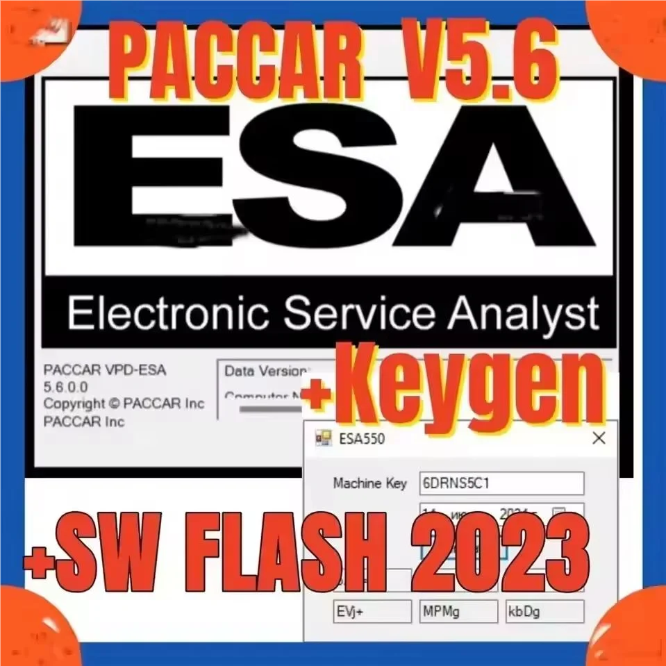 

ESA Electronic Service Analyst 5.6 + 2023 SW FLASH FILE+ free keygen UNLOCK for Paccar+ free help install ESA 5.6