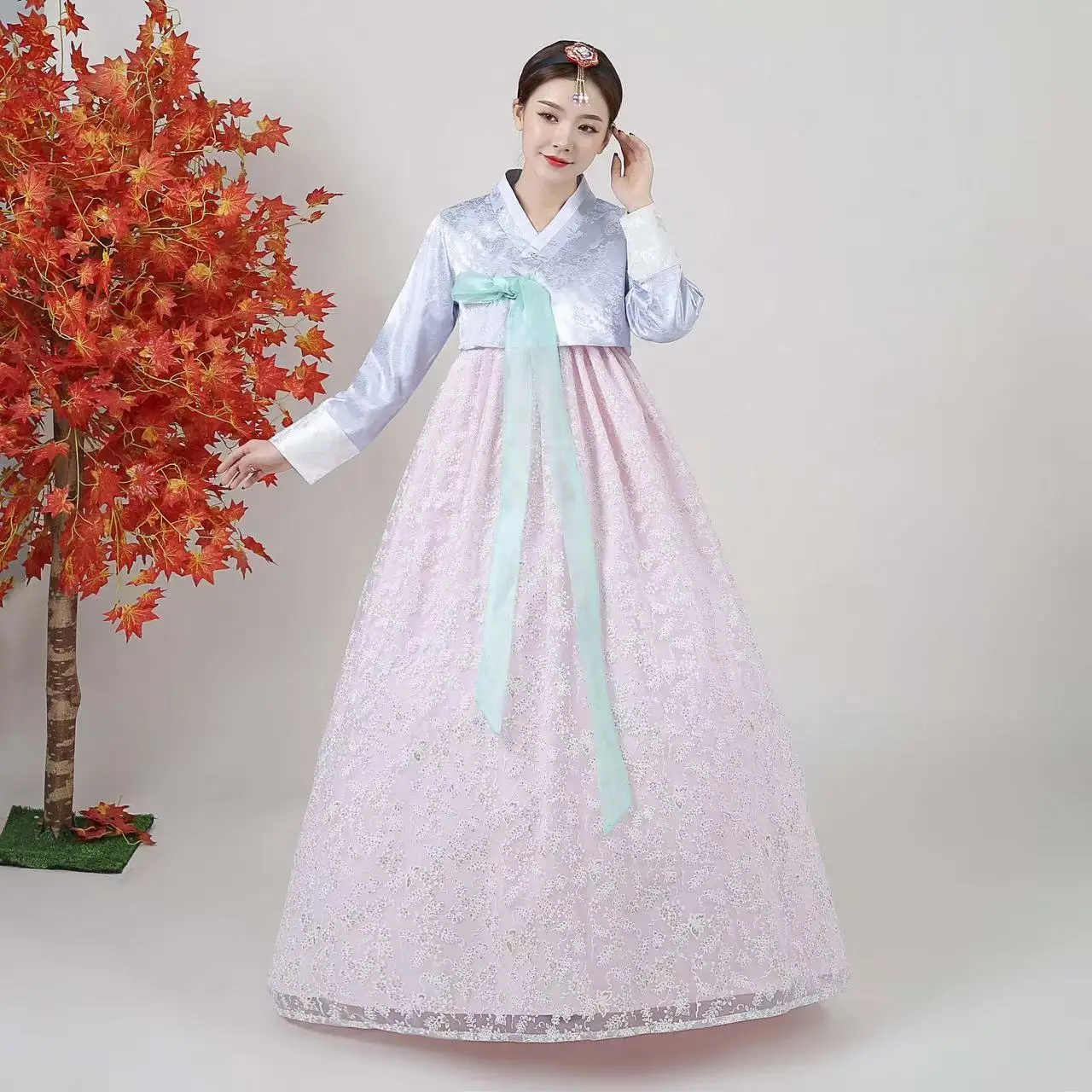 

Hanbok for Woman Traditional Korean Clothing Classical Dance Tops Skirts Set Girls Carnival Event Cosplay Costume Bride Uniforms