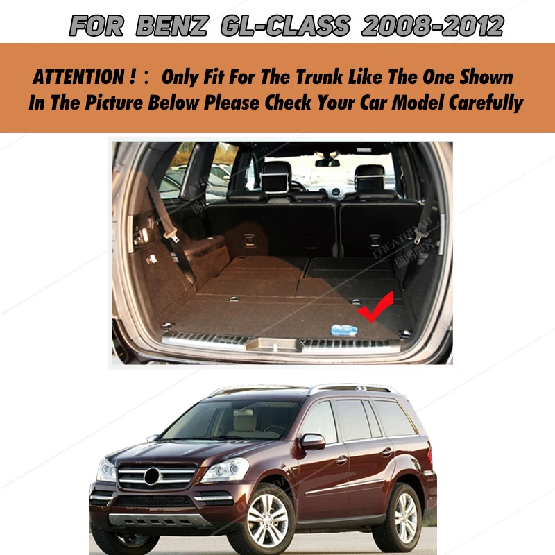 Full Coverage Trunk Mat For Mercedes Benz GL Class X164 7-Seat 2008-2012 11 10 09 Car Cover Pad Interior Protector Accessories