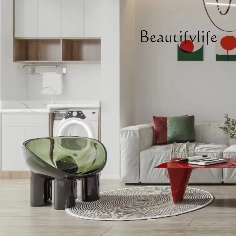 BJ Designer Creative Special-shaped Transparent Resin Chair Light Luxury Villa Model Room Leisure Chair High Sense