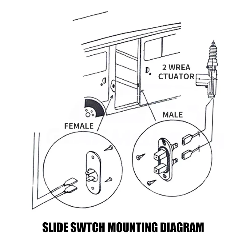 مفتاح نقطة الاتصال للباب الجانبي للسيارة مفتاح اتصال الباب الأسود لسيارة Ford Transit 2015-2023 قطع غيار السيارات 1800639 2C1T14A658AE #6