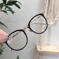 Fashion Trendy Men Women Eyeglasses Vintage Retro Blue Light Blocking Eyeglasses Frames Round Shape Frame Glasses