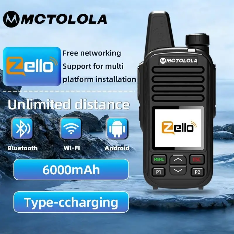 MOTOLOLA 4G Android Zello Walkie Talkie Equipped with WiFi Bluetooth Portable Handheld Walkie Talkie Suitable for Various Daily