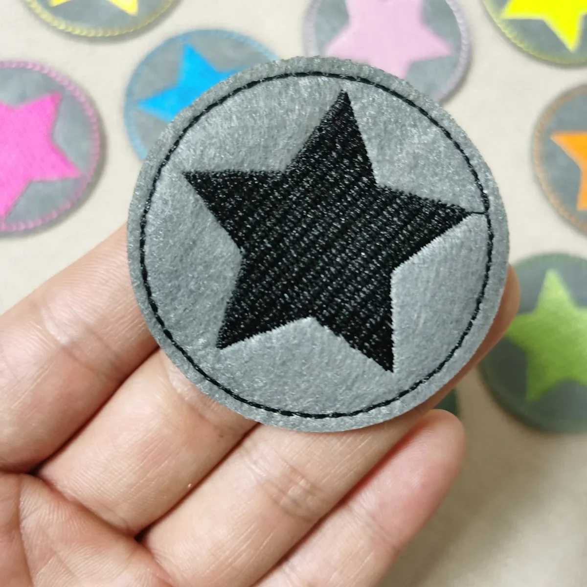 High Quality Round Five-pointed Star Embroidery Ironing Patch Stickers Diy Shoes and Hats Clothing Accessories