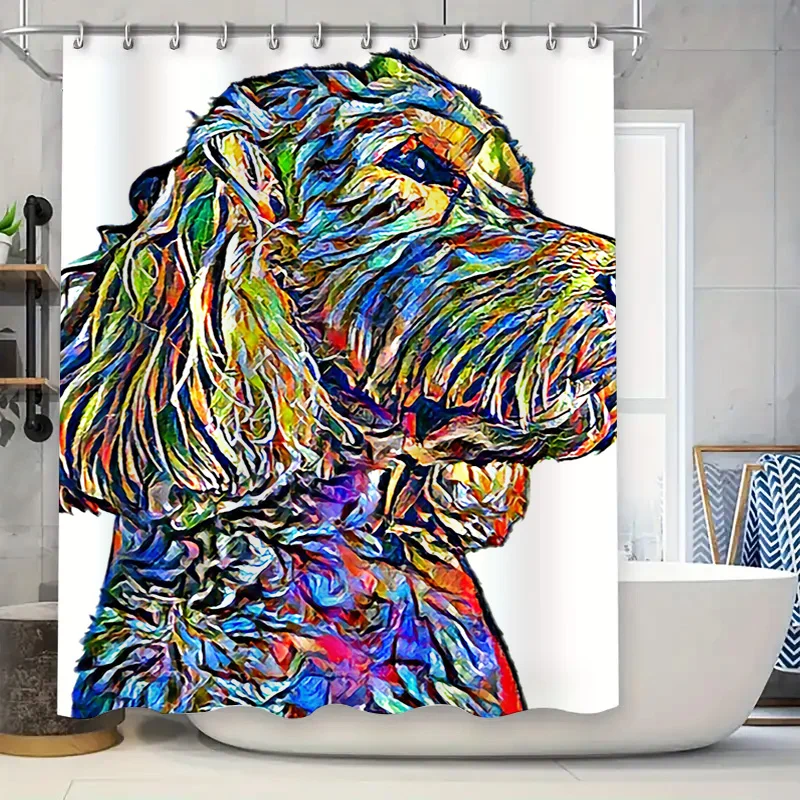 

Сине-белая занавеска для душа с геометрическим рисунком, водонепроницаемый декор для ванной комнаты, элегантный дизайн для дома