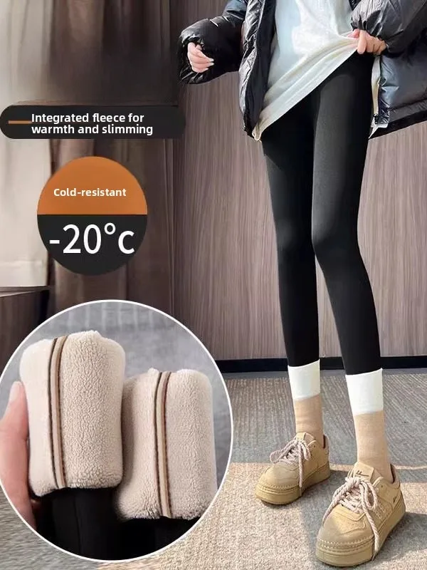 Bla Fce-pantalones de Yoga con forro de piel de arca para mujer, pantalón largo informal, cálido, ajustado, con cintura elástica de talla grande