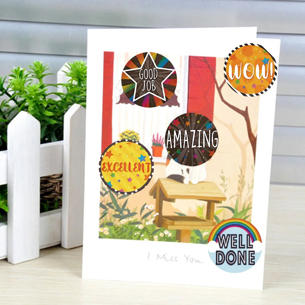 50-500pcs Children's Cute Sticker Gift Box Packaging Decoration Sealing Sticker Handmade Gift Label