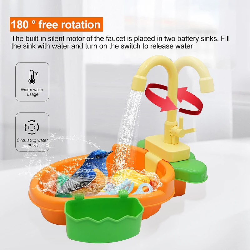 Bird Bath Tub With Faucet Parrots Parakeet Cockatiel Fountains Spa Pool Shower Multifunctional Toy Cleaning Tool Pet Supplies