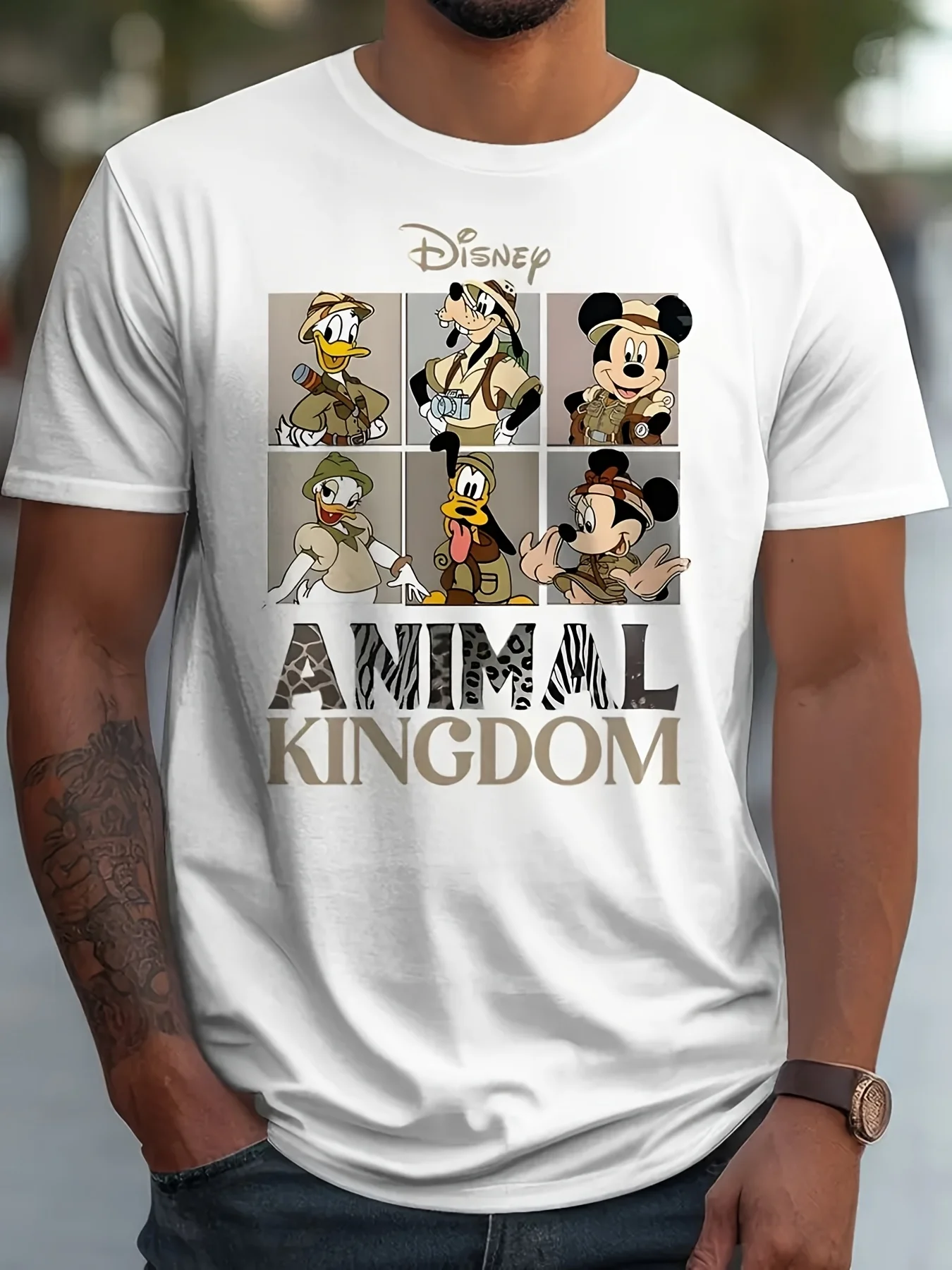 

Disney Mickey Friends Cartoon Printed Cotton T-shirt Summer New Men's and Women's Street Hip-hop Casual Loose Short Sleeved Top