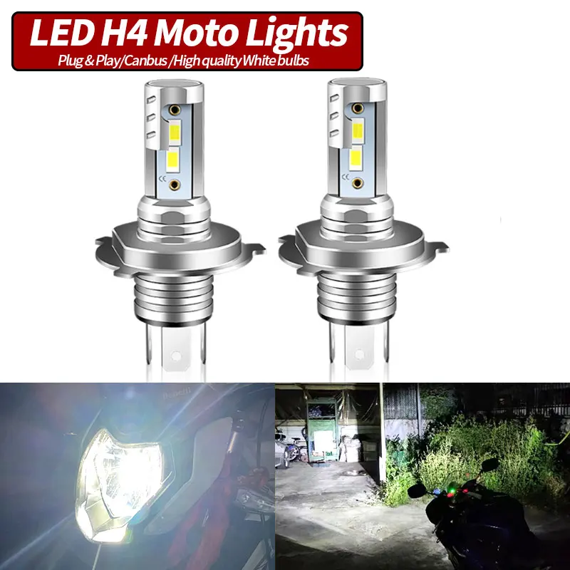 

1/2PCS Motorcycle Headlight Bulbs H4 HB2 9003 Led CANBUS Moto Lights High Low Beam Motorbike high-quality Accessories LED DC12V