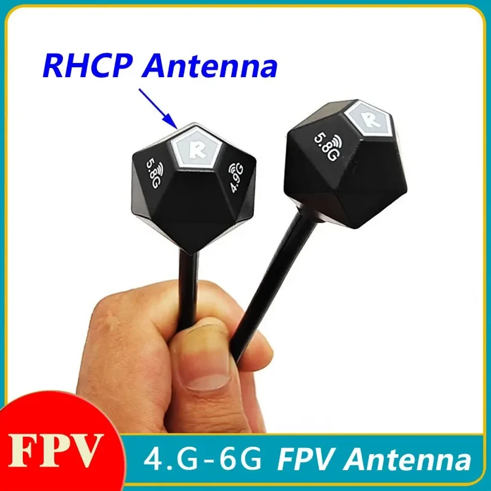 4.9G 5.8G 6GHZ FPV Antenna RHCP SMA 3dBi Gain Omnidirectional 4900MHZ 15CM for Model drone FPV Long Range image Transmission