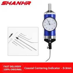 SHANHR Coaxial Centering Indicator Co-Ax Precision Milling Machine Test Dial 0-3mm 0.01mm Dial Center Indicator Set with Case