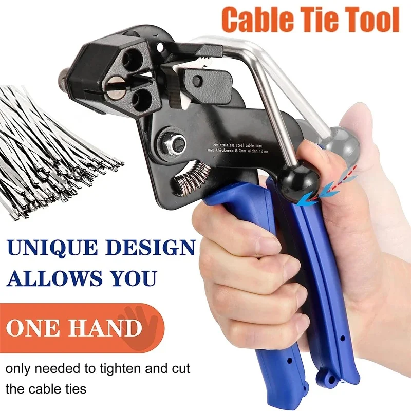 

Cable Ties Plier Stainless Steel Locking Tie Hand Wrap Tool Multi-Purpose Cutting Tension Automatic Zip Tie Gun Durable