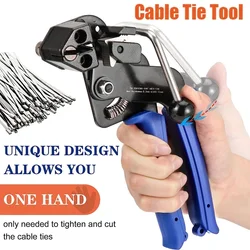 Cable Ties Plier Stainless Steel Locking Tie Hand Wrap Tool Multi-Purpose Cutting Tension Automatic Zip Tie Gun Durable