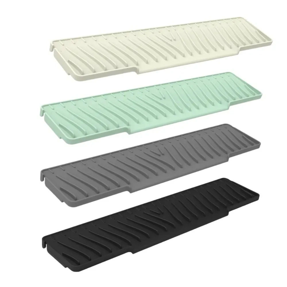 

New Portable Silicone Drain Mat 45cm Lengthen Anti-slip Sink Splash Guard Faucet Accessories Soap Rack Farmhouse Decor