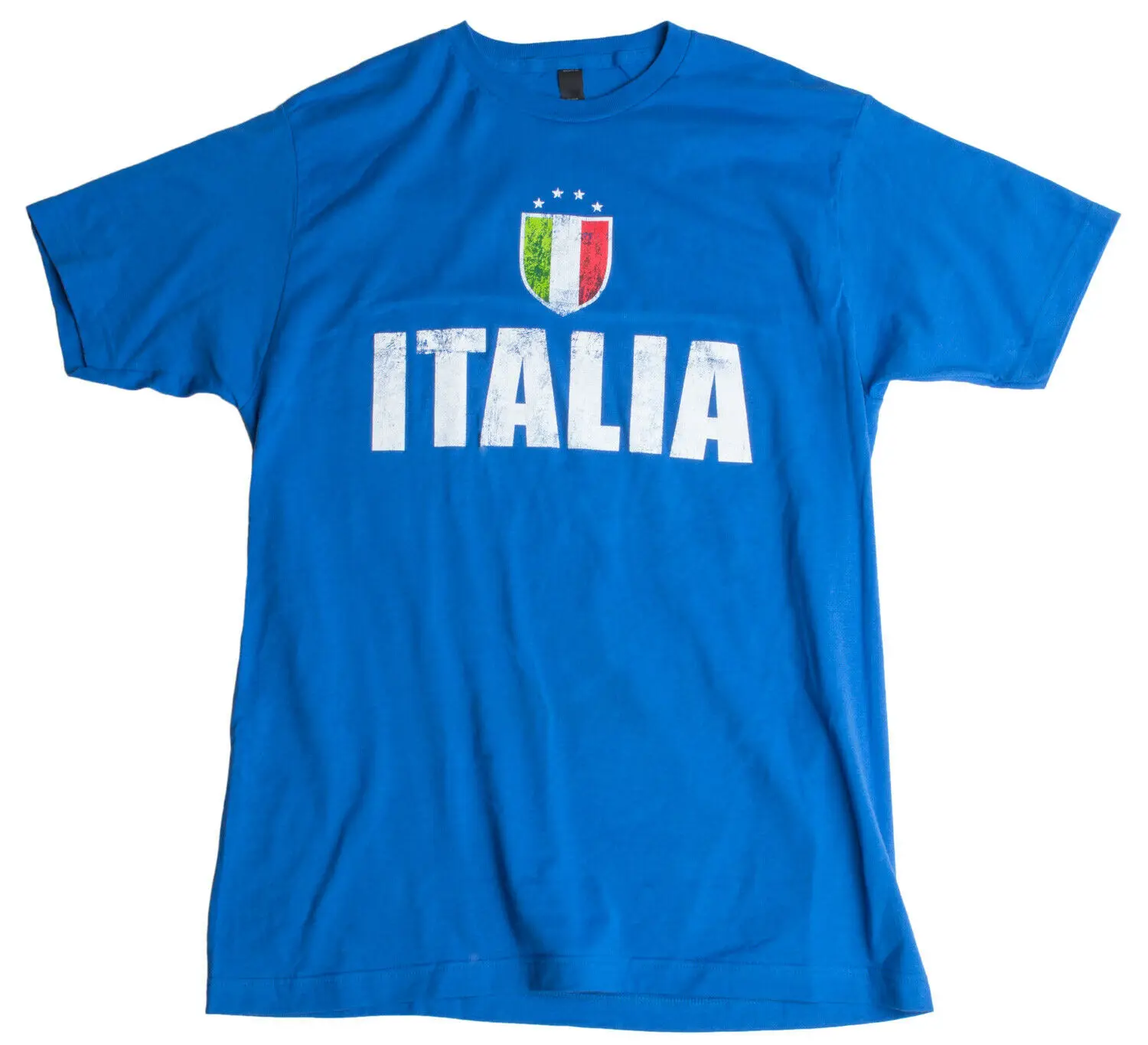 Italy Azzurri Futbol Vintage-Look National Team Fans T Shirt. New 100% Cotton Short Sleeve O-Neck T-shirt Casual Mens Top