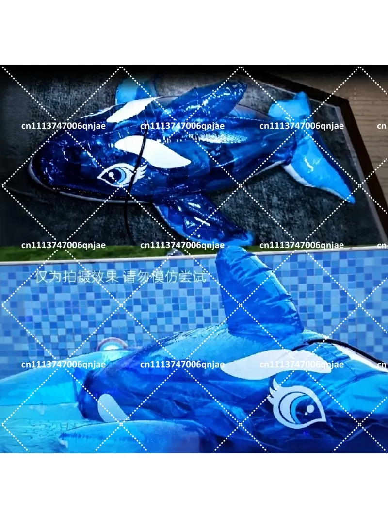 Inflatable Whale PVC Inflatable Pool Float, Double Air Chamber, Translucent Design for Summer Water Fun