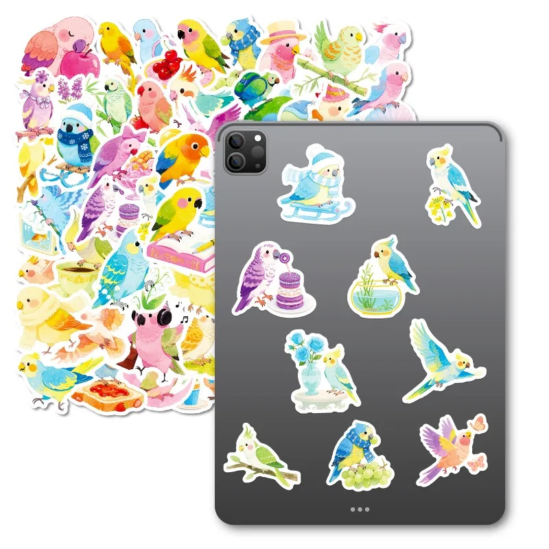 56枚入り 漫画風 個性的なオウム クリエイティブ グラフィティ デコレーション ステッカー