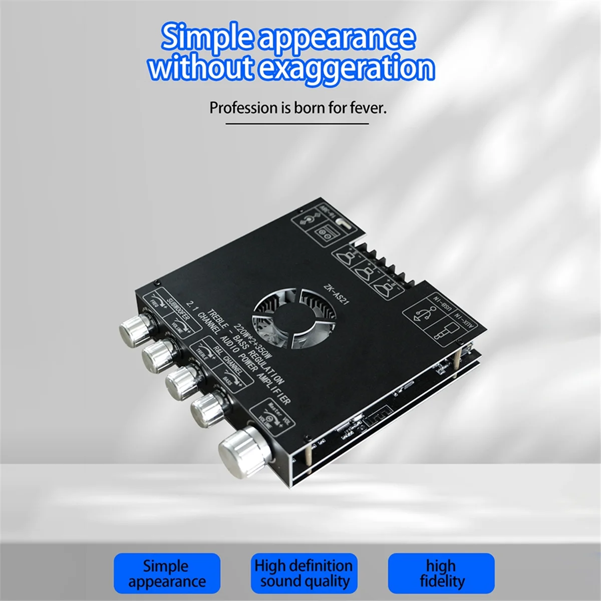 TPA3255 Bluetooth Digital Amplifier Board ZK-AS21 2.1 Channel Portable Practical Multifunctional Amplifier Board-Elect