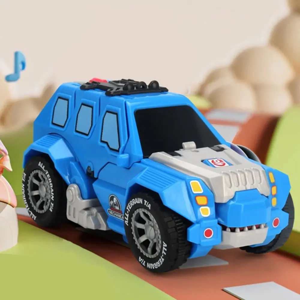 

Plastic Dinosaur Deformation Car Toys Light with Sound Automatic Transform Robot Model Collection Simulation