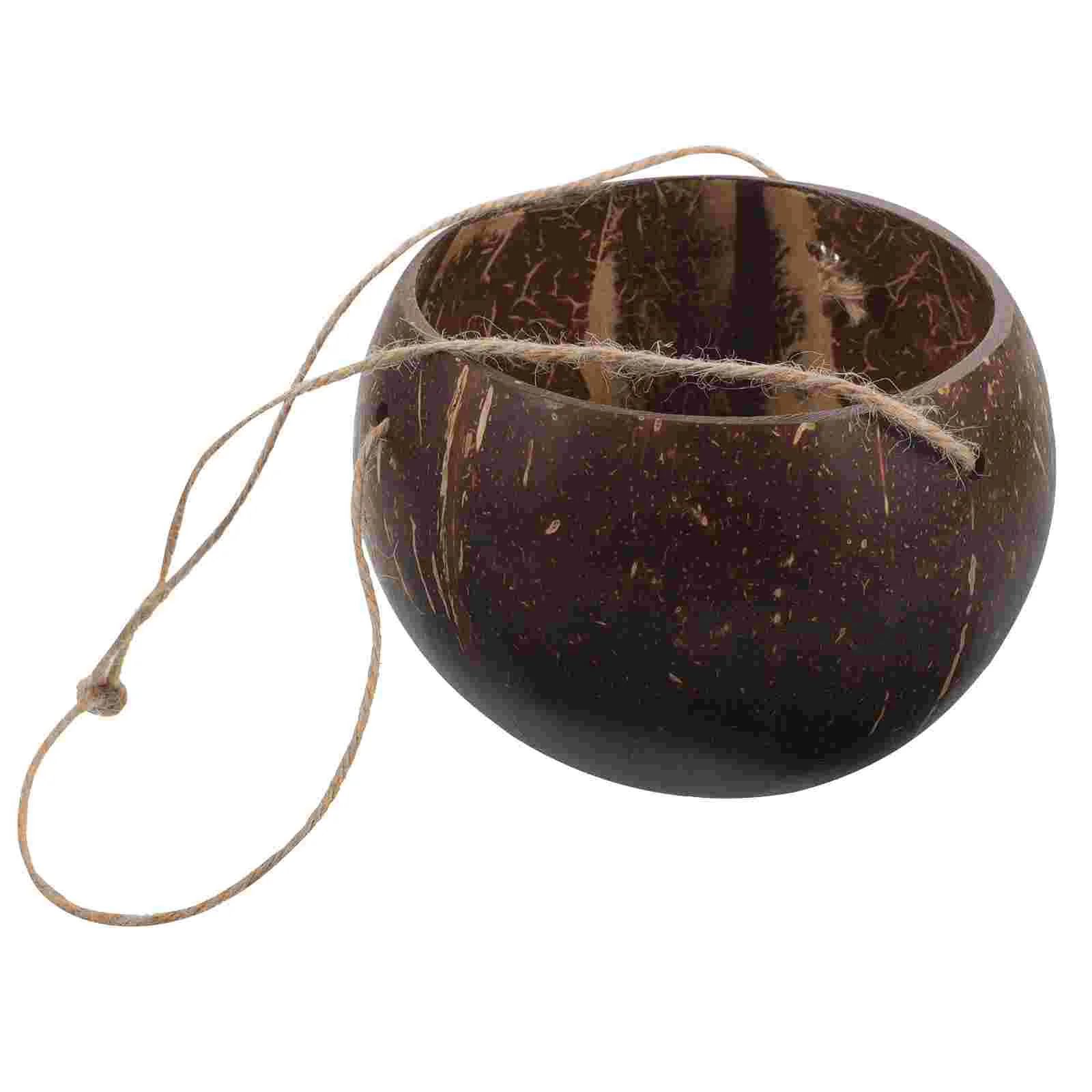 Coconut Shell Flowerpot Decor Hanging Baskets for Plants Decorative Wall Mount Planter with Chain