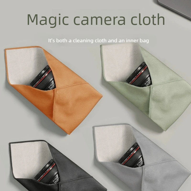 Folding Cloth Self-adhesive Camera Storage Bag Plush Anti Scratch Photography Camera Protective Wrap Soft Wrapping Cloth