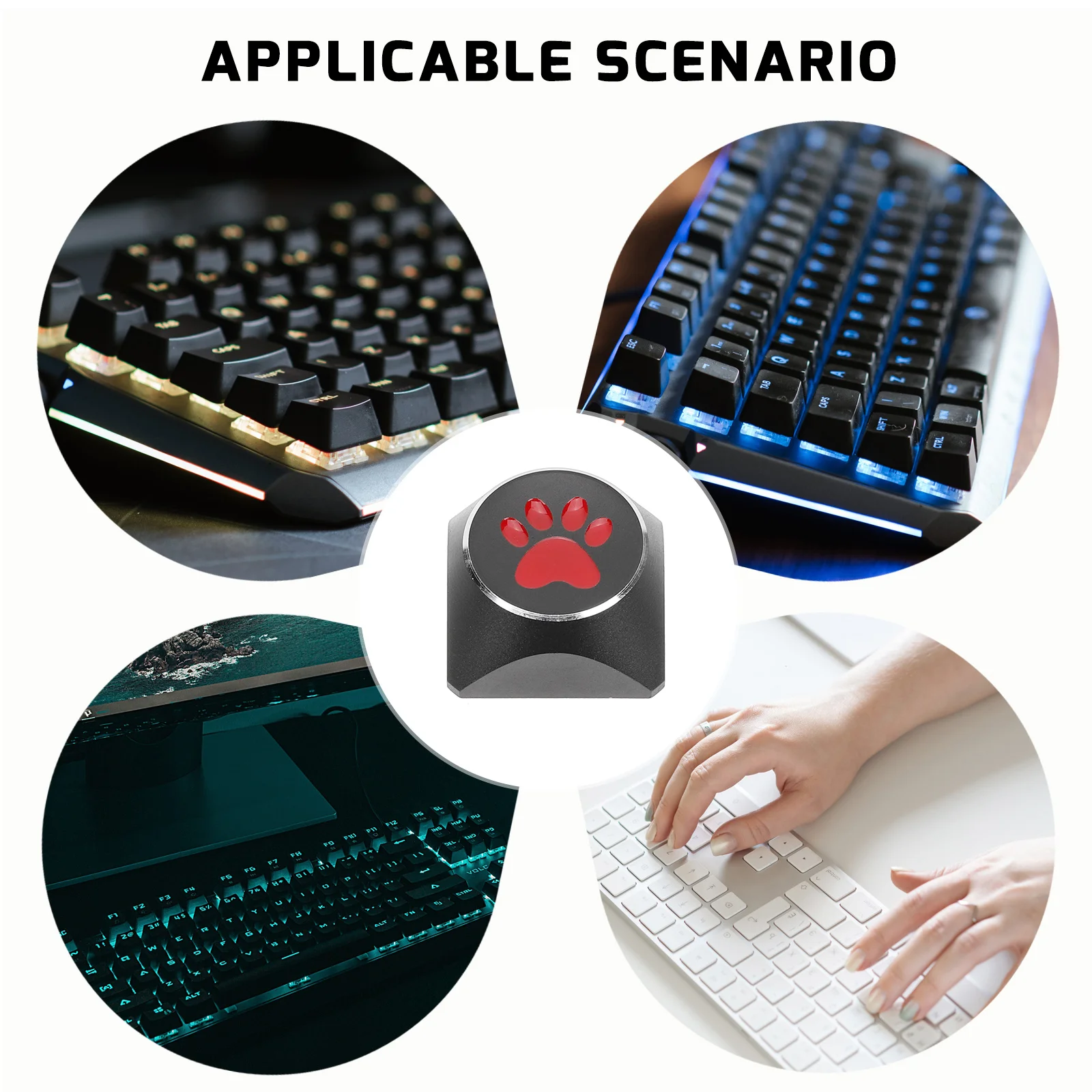 القط مخلب Keycap سبائك الألومنيوم معدن مطلي الكهربائي الألعاب لوحة المفاتيح ملحق الرجعية الميكانيكية كيكابس للعبة #6
