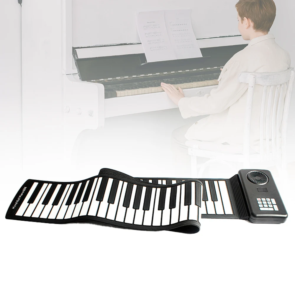 Pianoforte a 88 Tasti Arrotolabile, Pianoforte Portatile, Tastiera Pieghevole, Pianoforte a 88 Tasti Morbidi, Suono Versatile, Pianoforte Digitale Ele