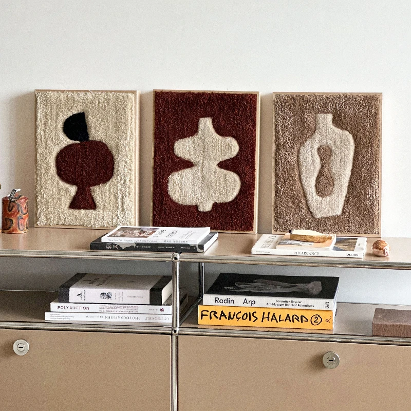 Felt Wall Art Panel for Living Room Handmade Wool Felt Painting Modern Acoustic Decor Soundproof Background for Home Office