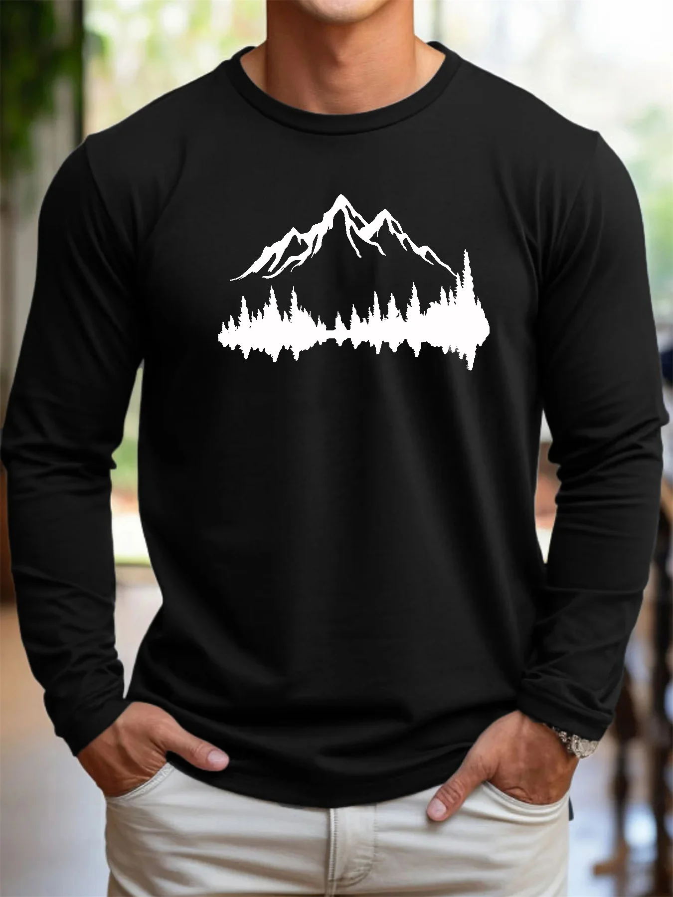 

Casual Simple Style Men Long Sleeve T-shirt Outdoor Run Fitness Sports Clothing Fashion O-neck Loose Tops Autumn Street Pullover