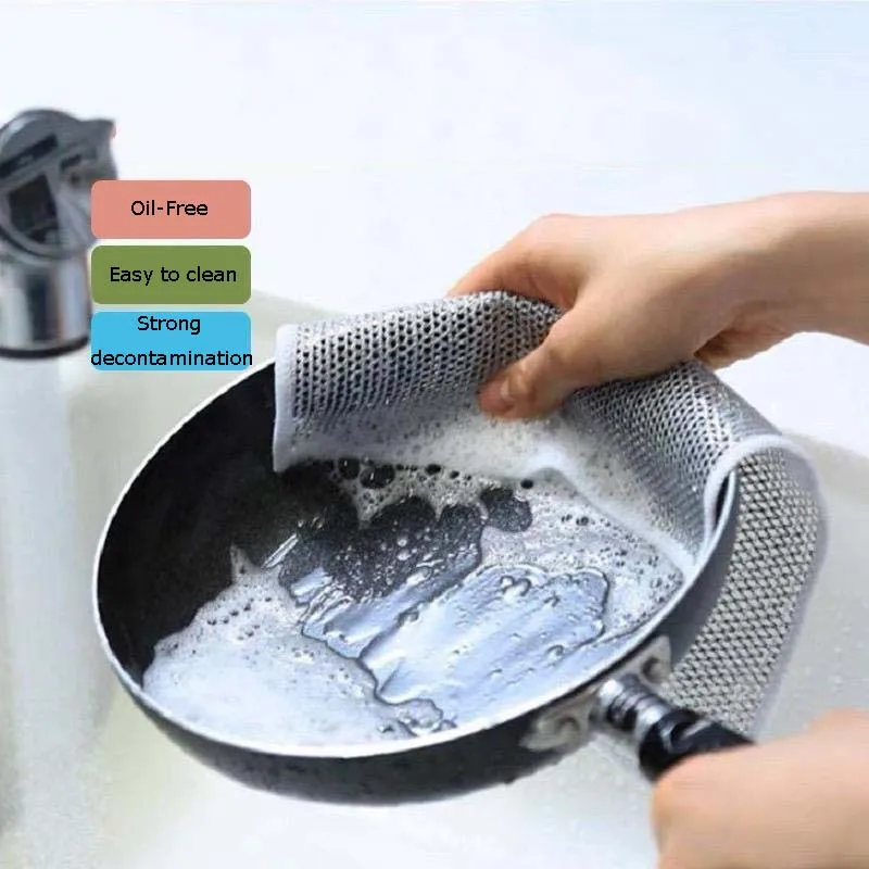 10/20 قطعة سلك متعدد الوظائف غسل الصحون الخرق غير خدش قماش الأطباق سهلة الشطف سلك قابل لإعادة الاستخدام المطبخ تنظيف الملابس مناشف الأطباق